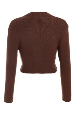 Quiz Knit Turtle Neck Jumper Brown Discount