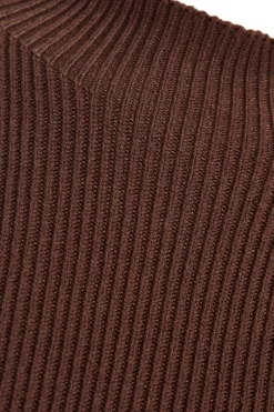 Quiz Knit Turtle Neck Jumper Brown Discount