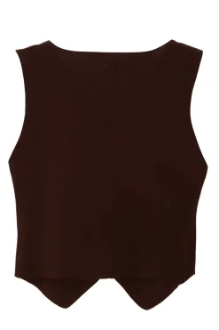 Quiz Brown Knitted Waistcoat Best