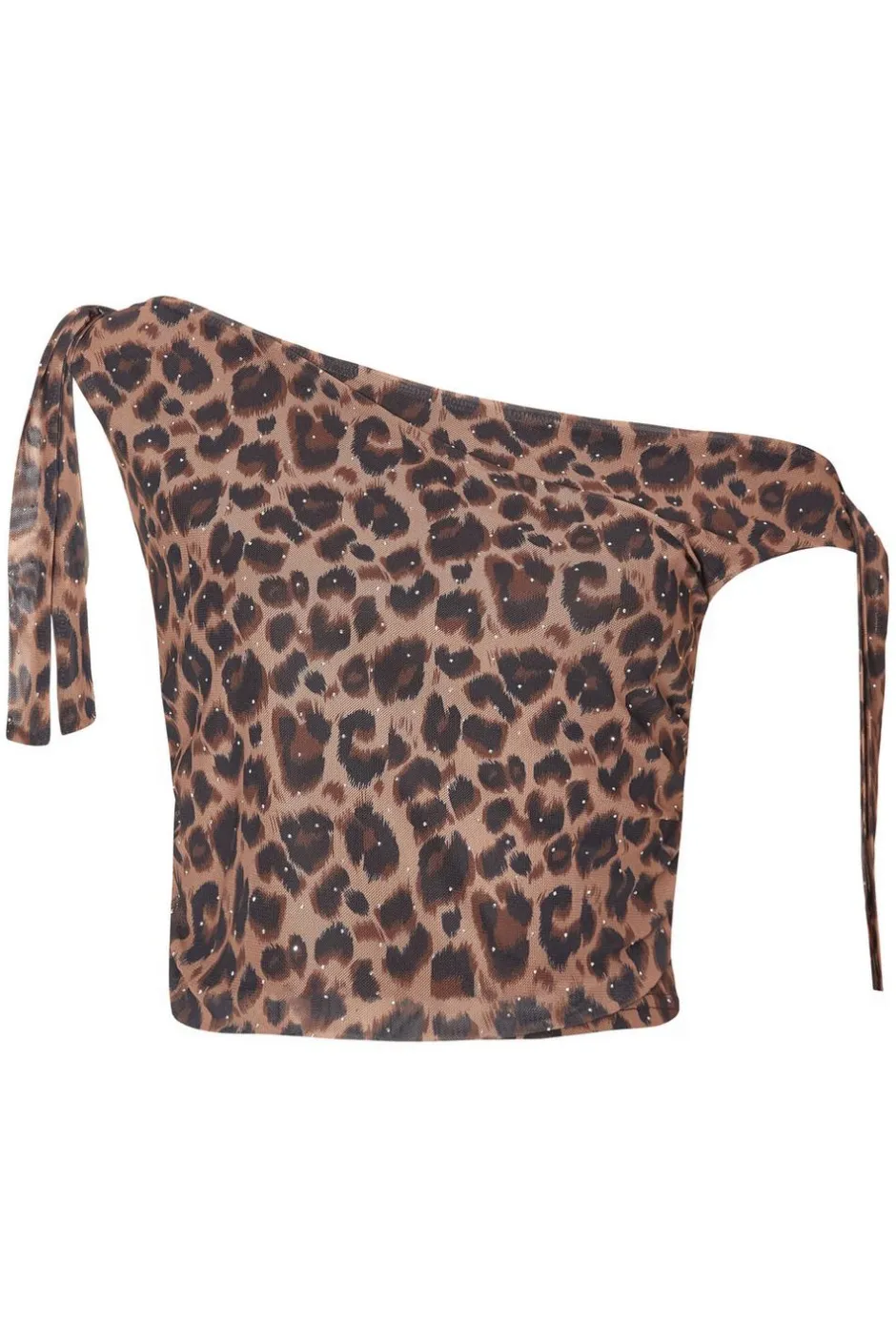 Quiz Brown Leopard Print Crop Top New