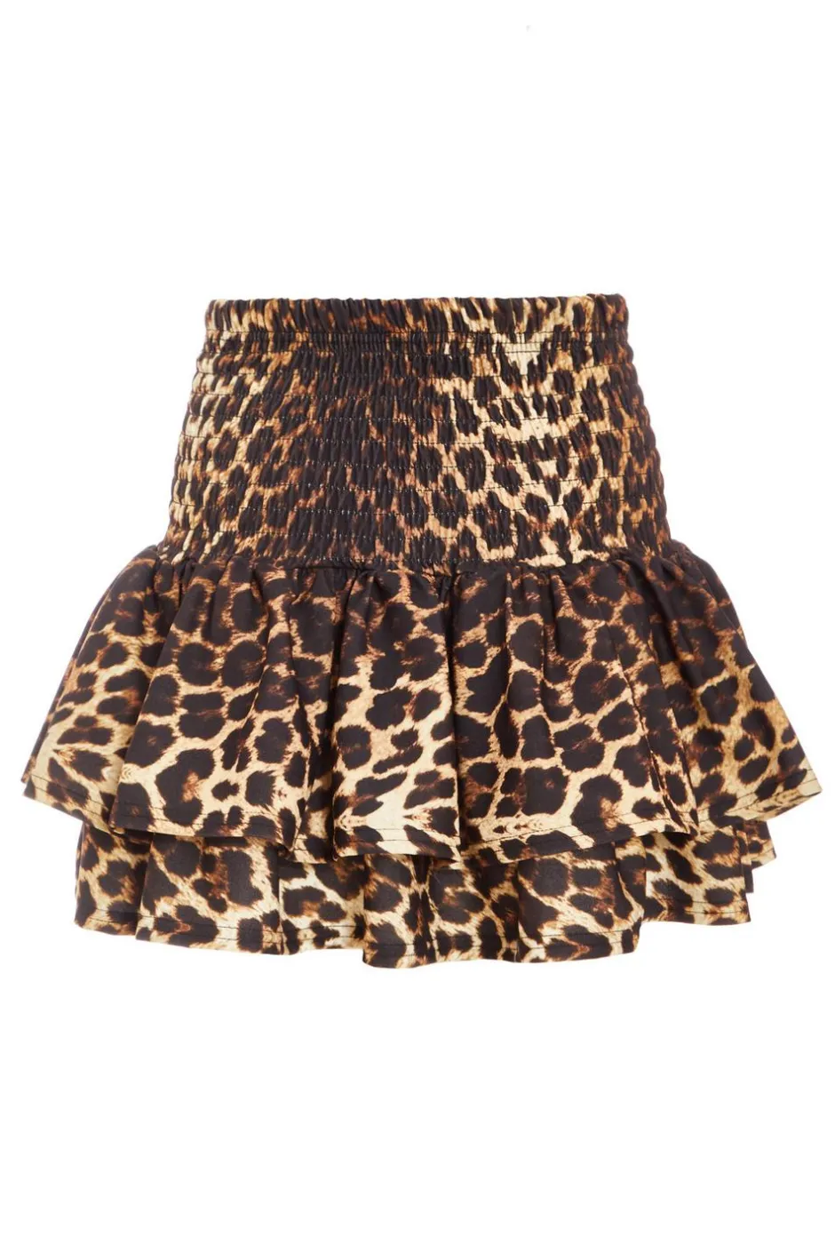 Quiz Brown Leopard Print Frill Mini Skirt New