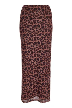 Quiz Brown Leopard Print Maxi Skirt New