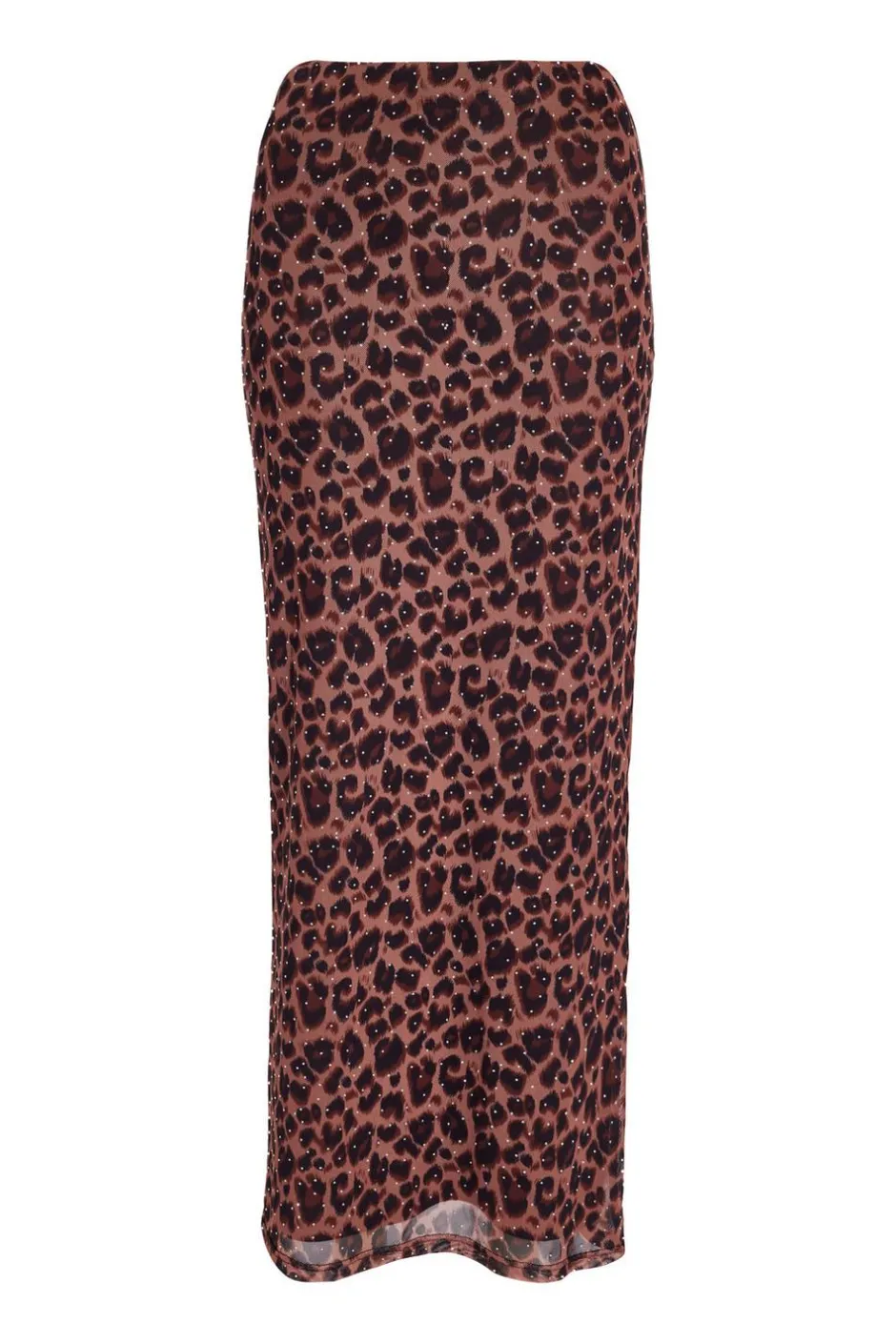 Quiz Brown Leopard Print Maxi Skirt New