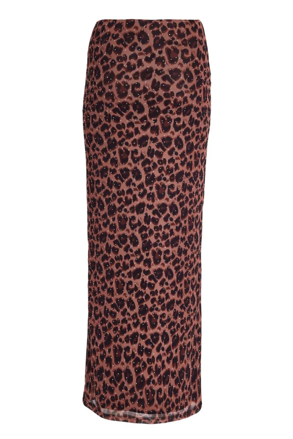 Quiz Brown Leopard Print Maxi Skirt New