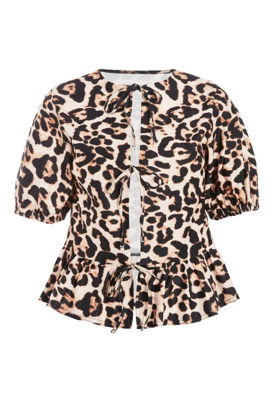 Quiz Brown Leopard Print Tie Top Best