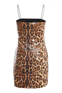 Quiz Brown Leopard Sequin Mini Dress Best