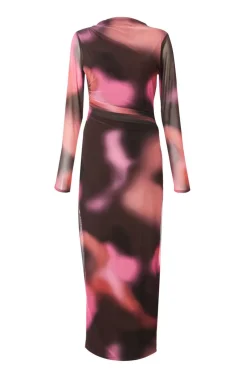 Quiz Brown Marble Print Midaxi Dress Discount