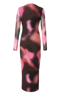 Quiz Brown Marble Print Midaxi Dress Discount
