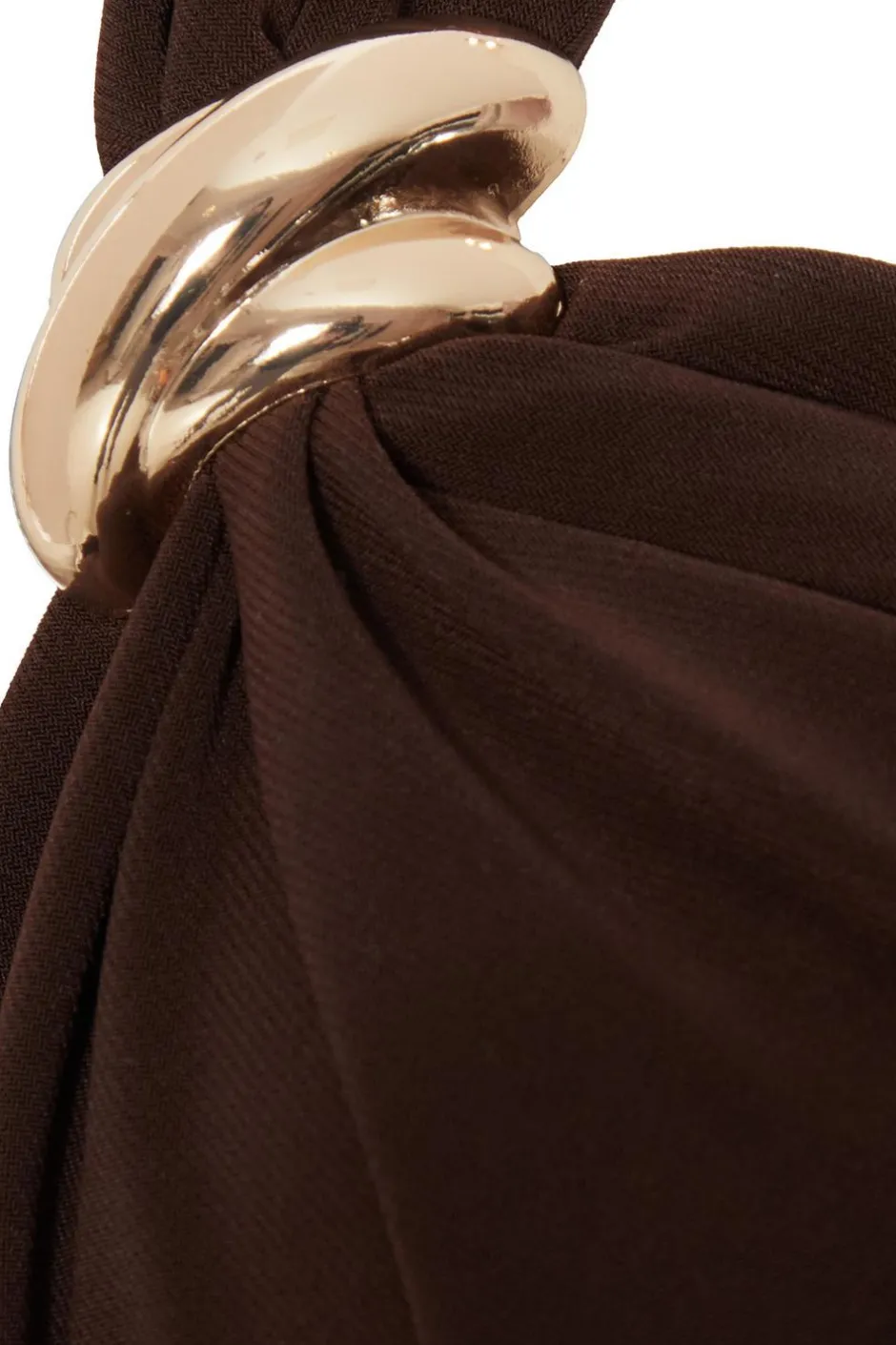 Quiz Brown Mesh Cowl Neck Mini Dress Online