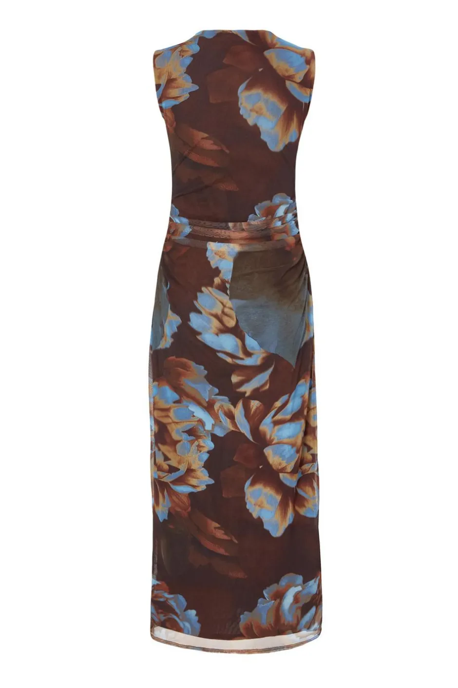 Quiz Brown Mesh Floral Midaxi Dress Hot