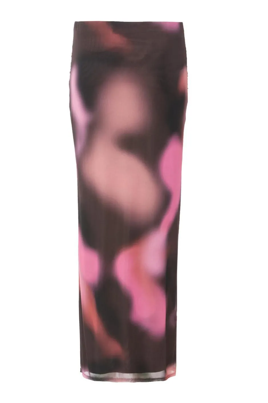 Quiz Mesh Marble Print Maxi Skirt Brown Hot