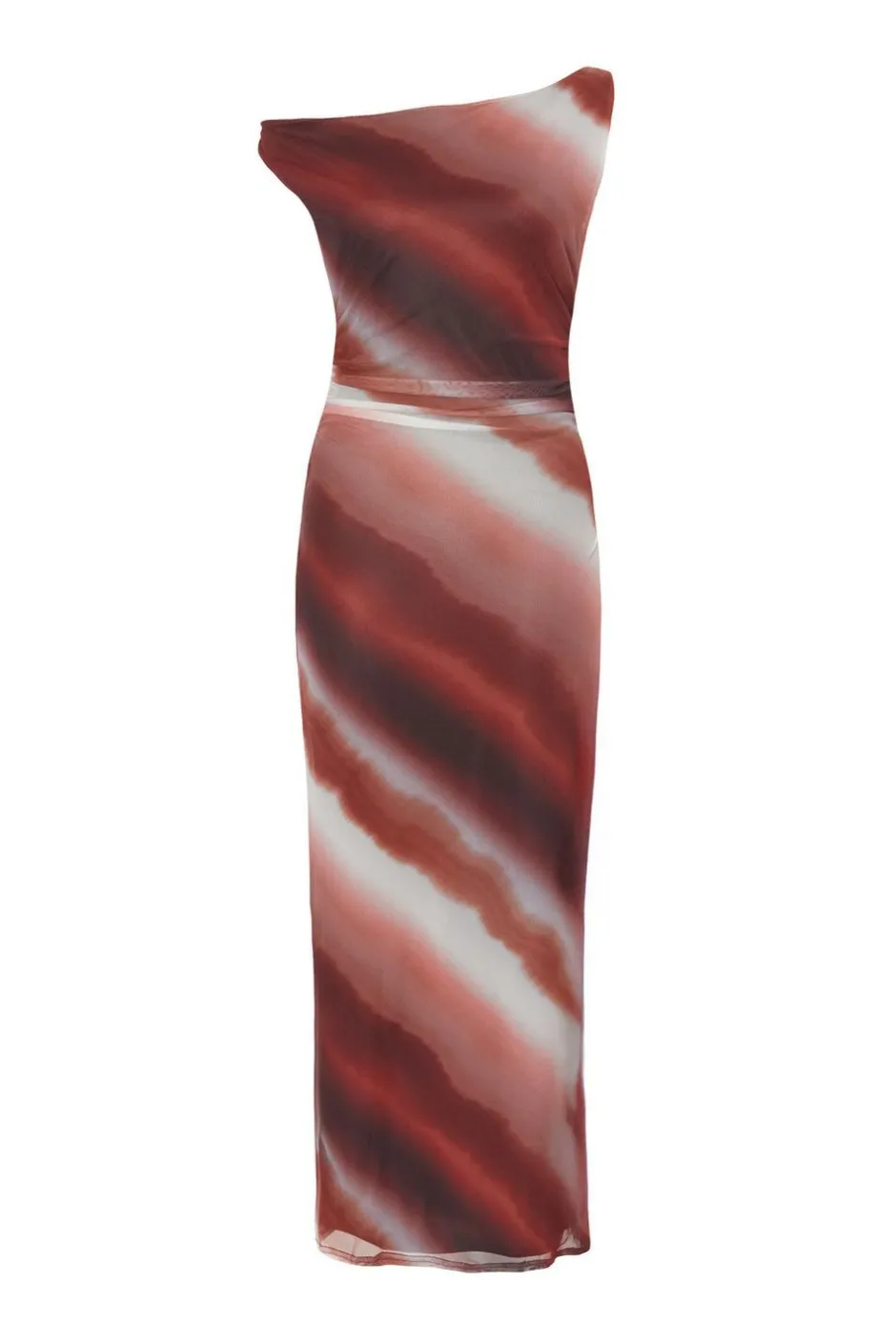 Quiz Brown Mesh Ombre Midaxi Dress Online