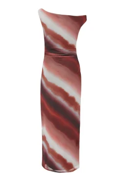 Quiz Brown Mesh Ombre Midaxi Dress Online