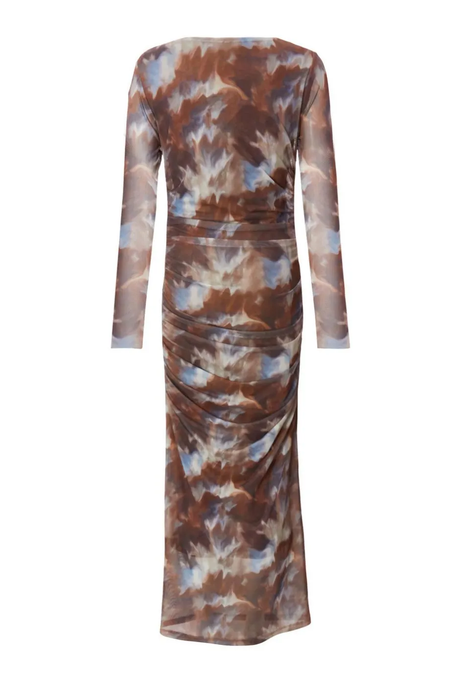 Quiz Brown Mesh Printed Midaxi Dress Best