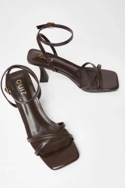Quiz Patent Flared Heels Brown Discount