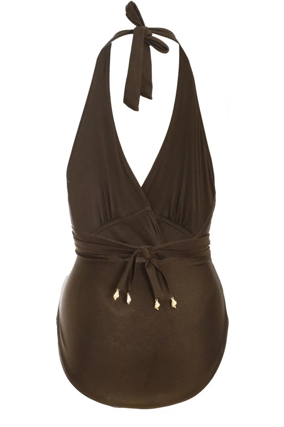 Quiz Brown Plunge Wrap Swimsuit Discount