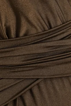 Quiz Brown Plunge Wrap Swimsuit Discount