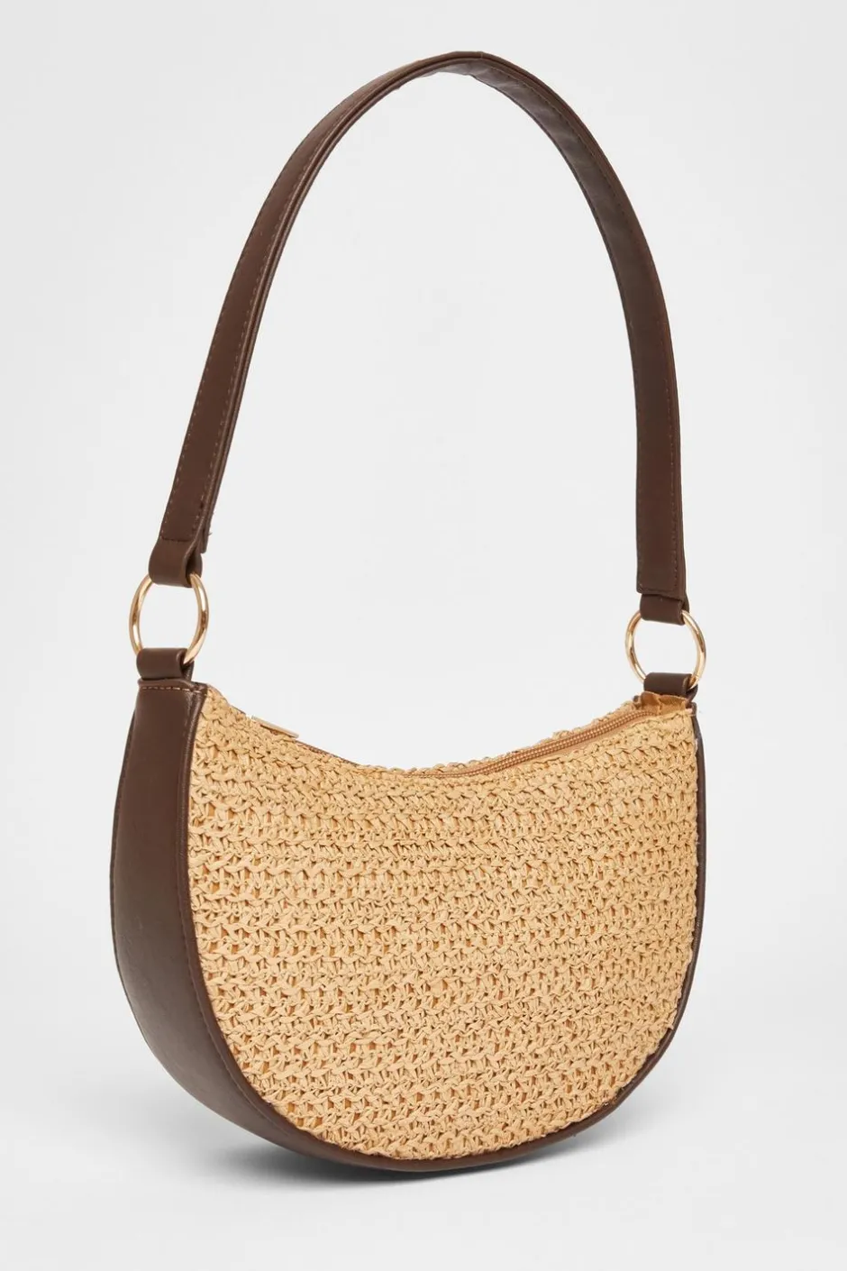 Quiz Brown Raffia Shoulder Bag Sale
