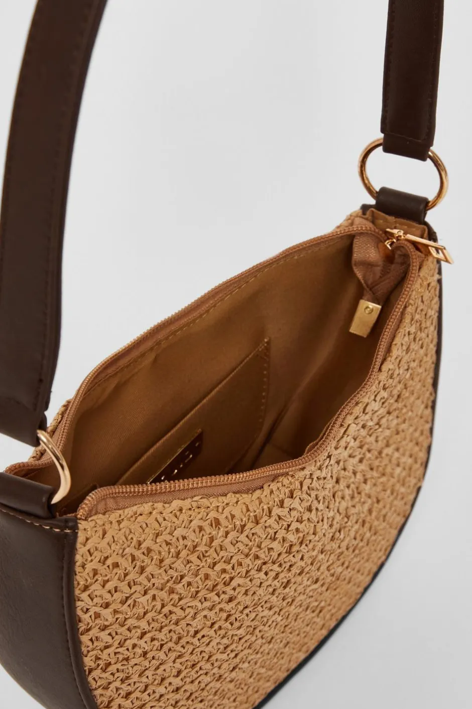 Quiz Brown Raffia Shoulder Bag Sale