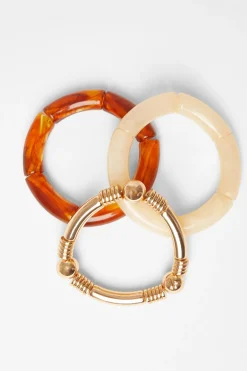 Quiz Brown Resin Bracelet Set Sale