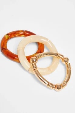 Quiz Brown Resin Bracelet Set Sale