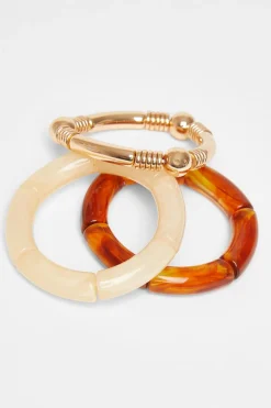 Quiz Brown Resin Bracelet Set Sale