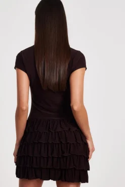 Quiz Brown Ruffle Skort Playsuit New