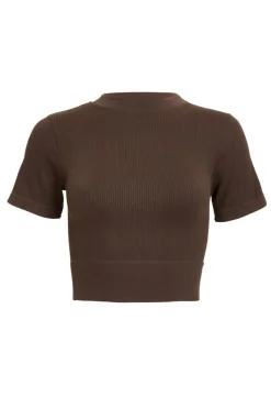 Quiz Seamless Crop Top Brown New