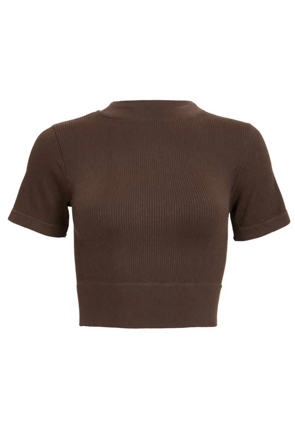 Quiz Seamless Crop Top Brown New
