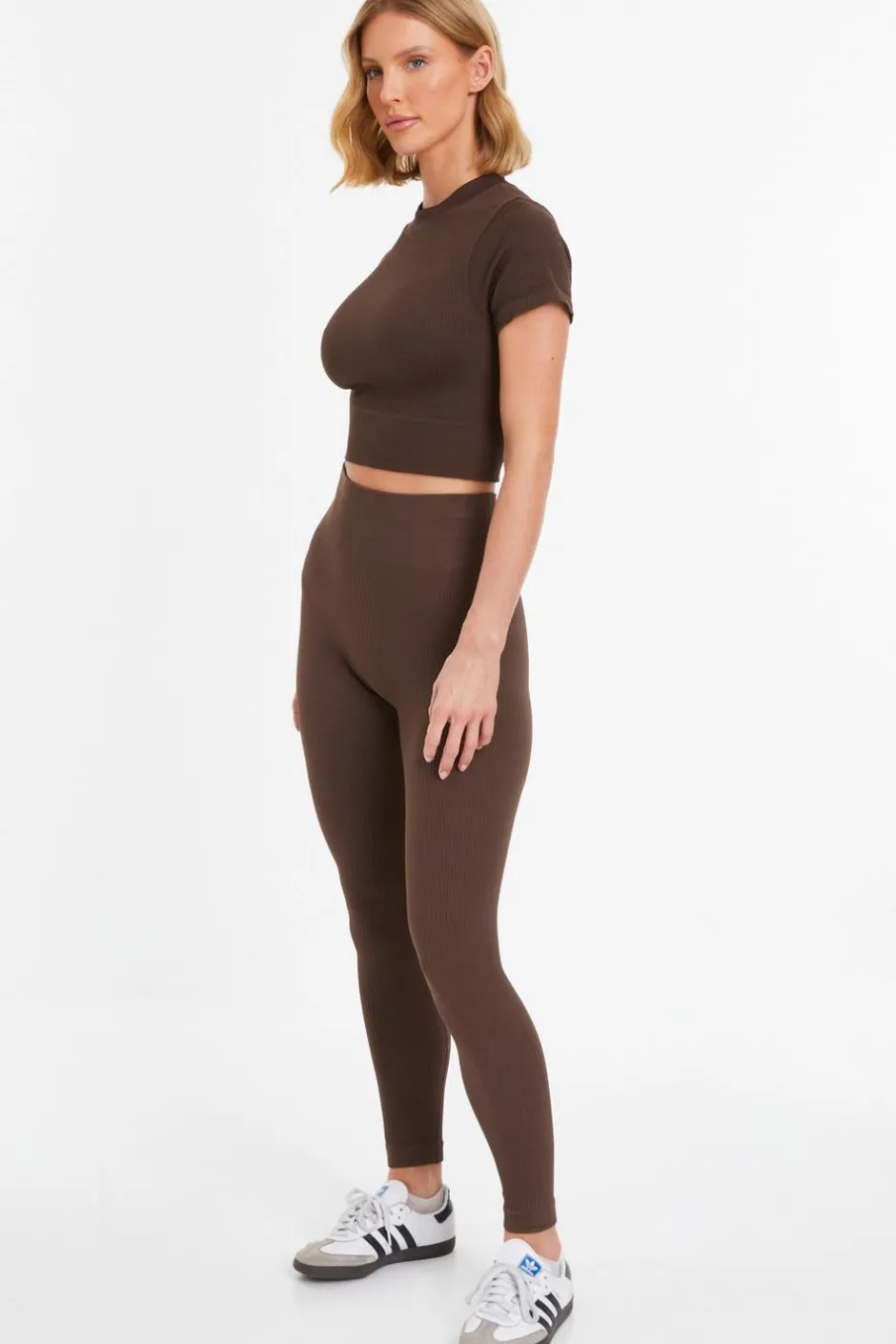 Quiz Seamless Crop Top Brown New