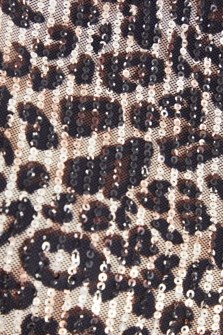 Quiz Brown Sequin Leopard Print Crop Top Discount