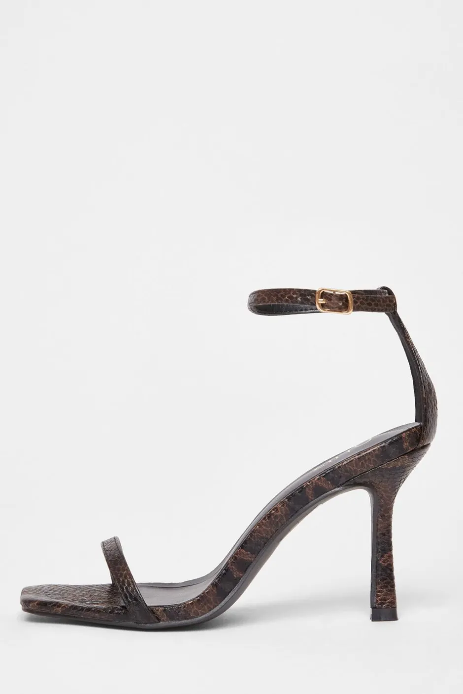 Quiz Snake Print Barely There Heels Brown Outlet