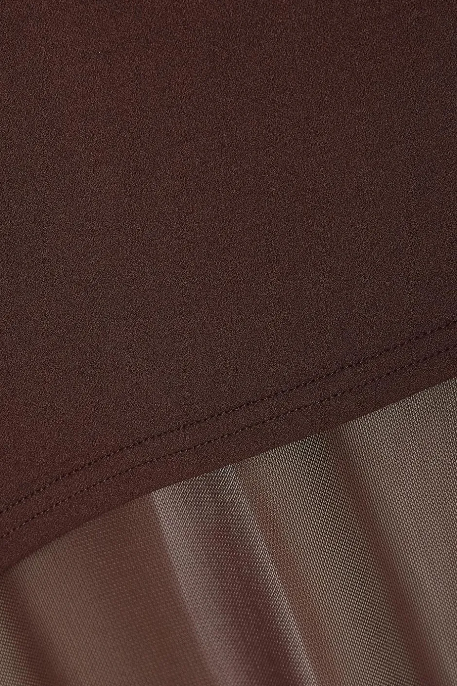 Quiz Strapless Mesh Hem Maxi Dress Brown