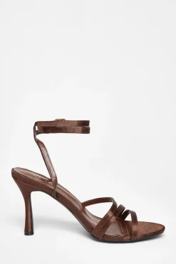 Quiz Brown Strappy Heels Clearance