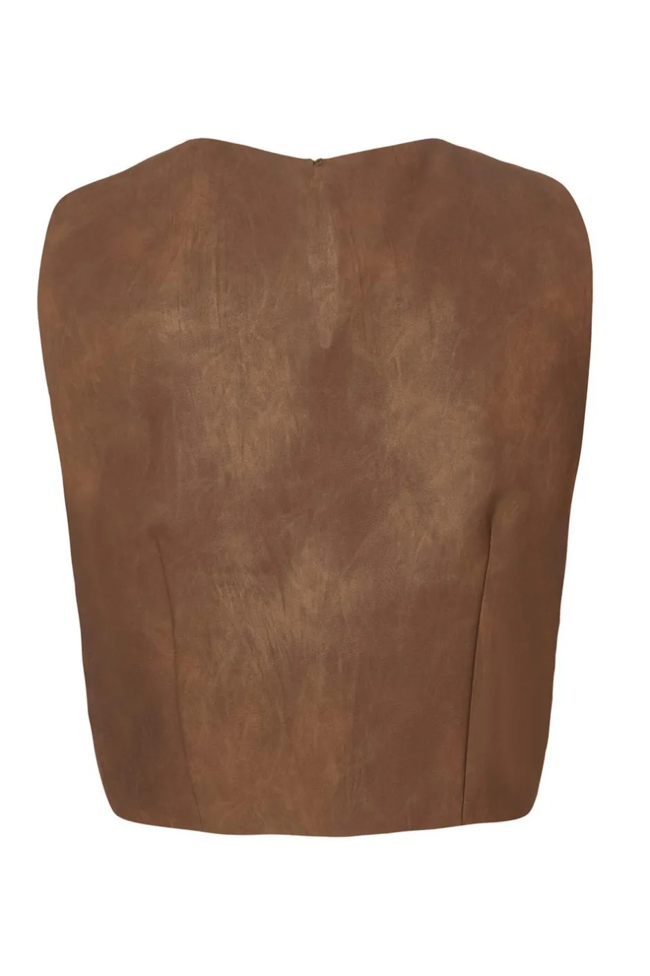 Quiz Brown Studded Faux Leather Top Discount