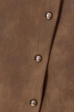 Quiz Brown Studded Faux Leather Skort Outlet