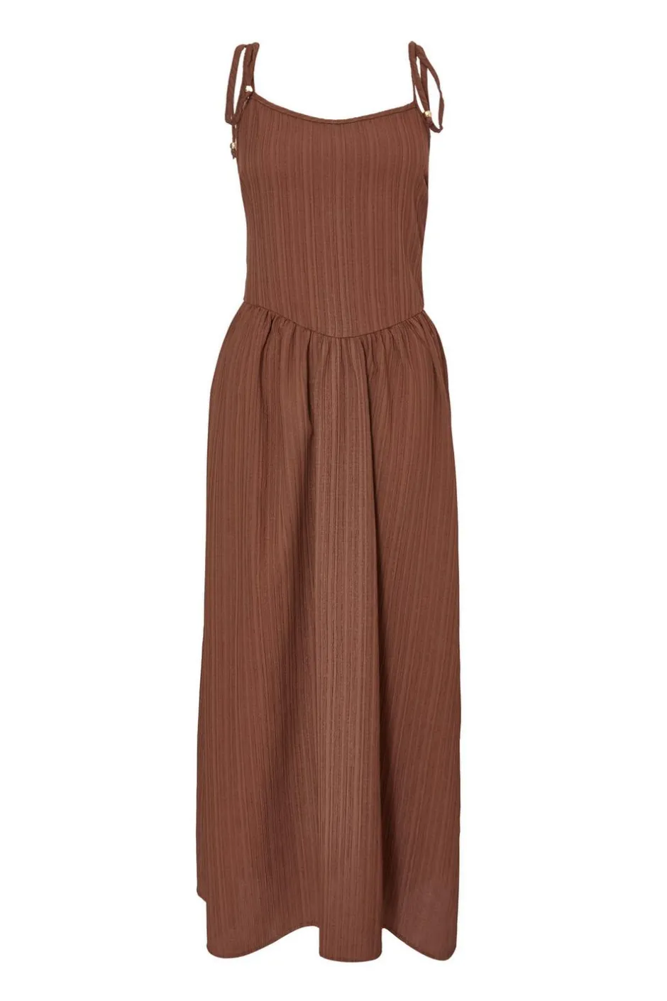 Quiz Brown Textured Midi Dress