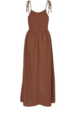 Quiz Brown Textured Midi Dress