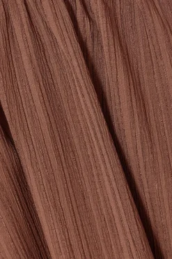 Quiz Brown Textured Midi Dress