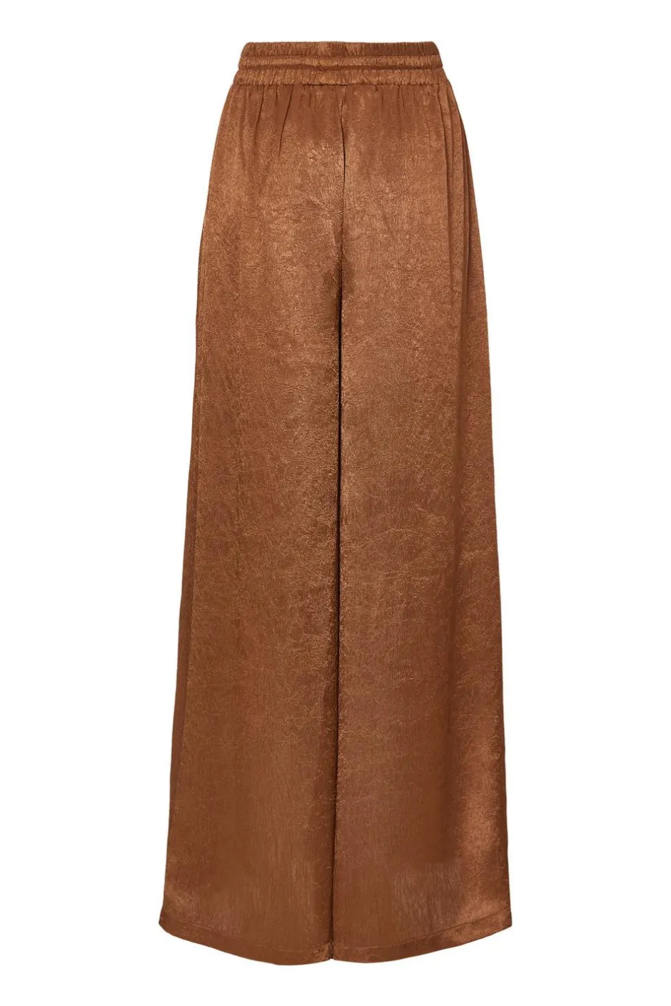 Quiz Brown Textured Satin Palazzo Trousers Hot