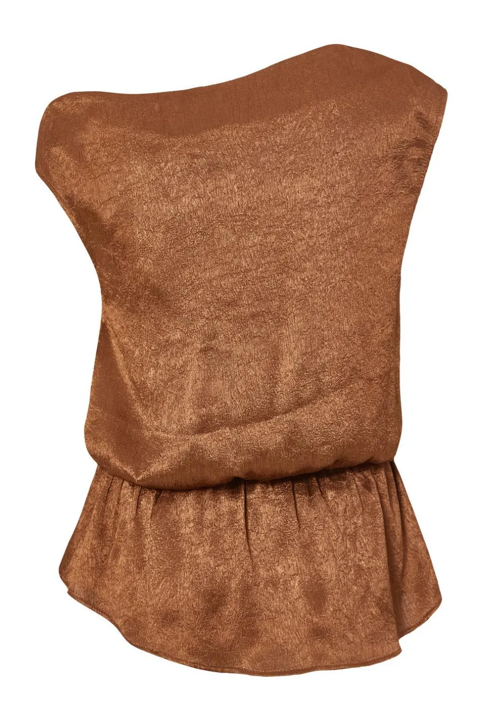 Quiz Brown Textured Satin Top