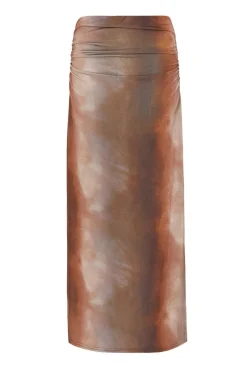 Quiz Brown Tie Dye Maxi Skirt Sale