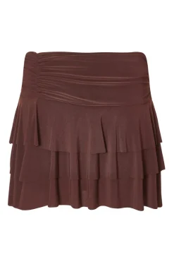 Quiz Tiered Mini Skort Brown Sale