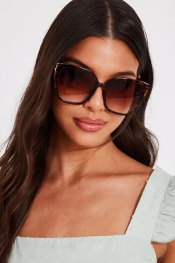 Quiz Tortoiseshell Cat Eye Sunglasses Brown