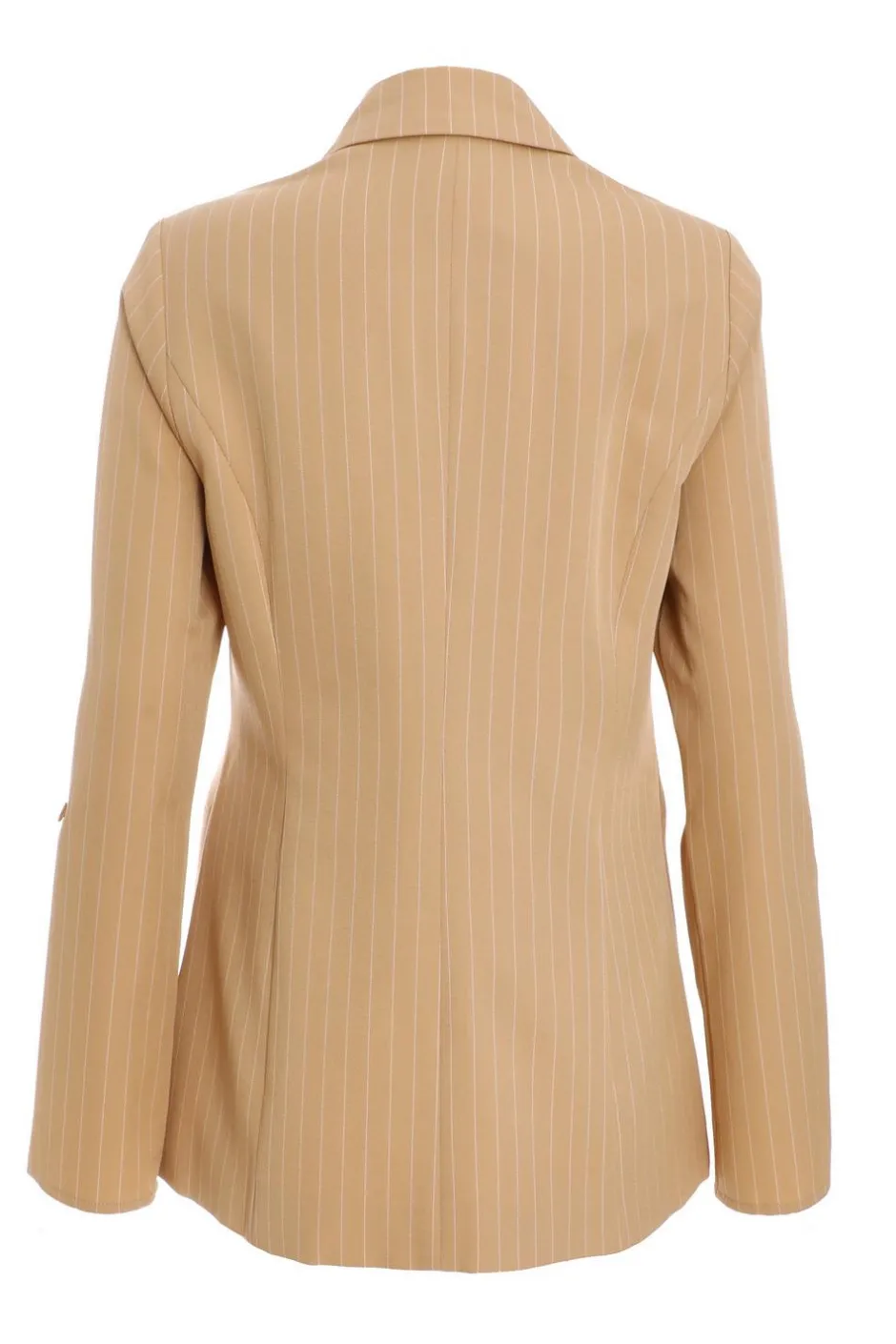 Quiz Camel Pinstripe Ruched Sleeve Blazer Sale