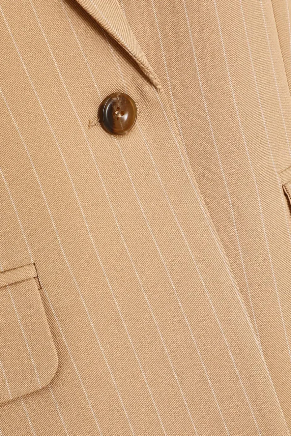 Quiz Camel Pinstripe Ruched Sleeve Blazer Sale