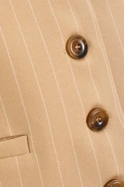Quiz Camel Pinstripe Waistcoat Sale