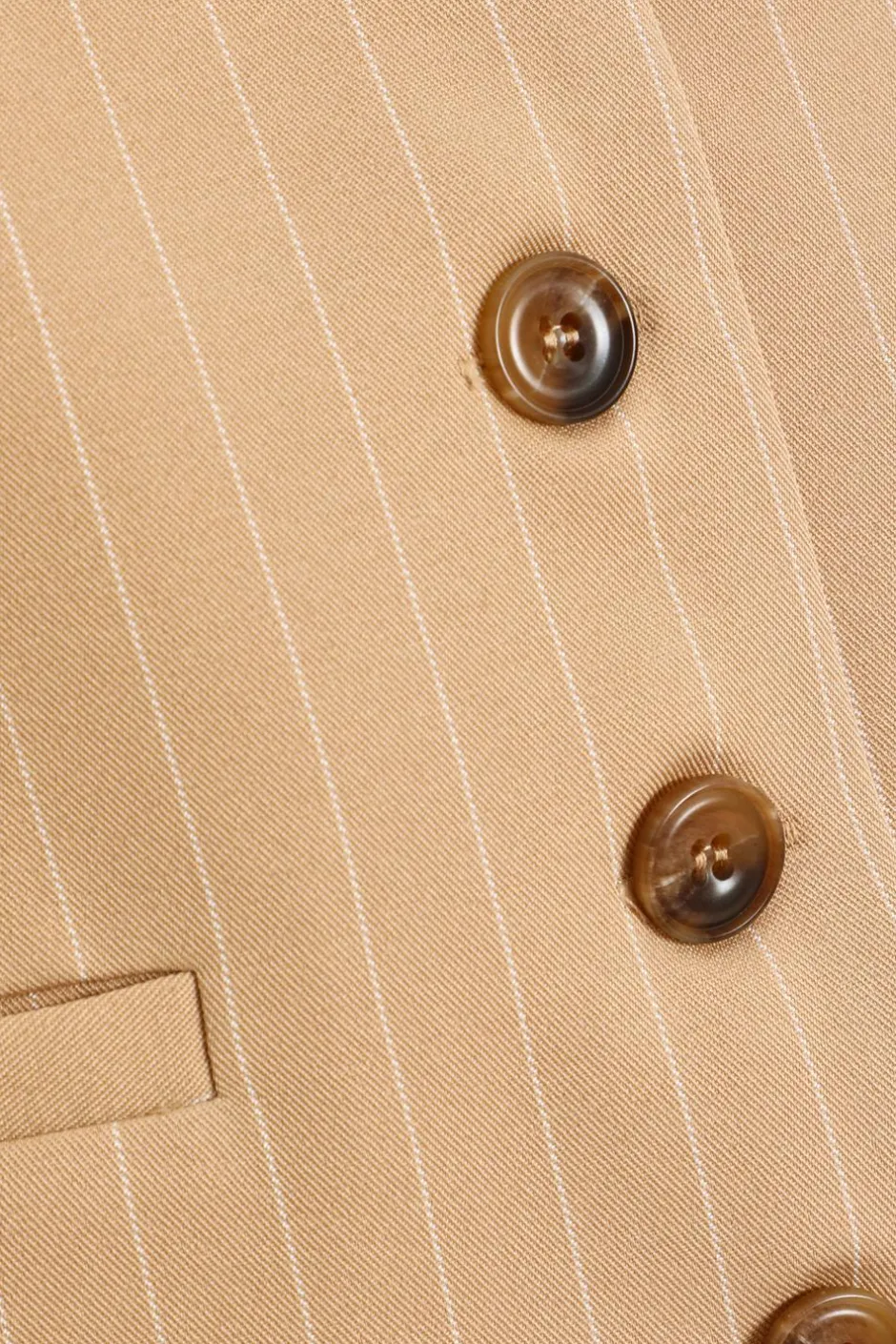 Quiz Camel Pinstripe Waistcoat Sale