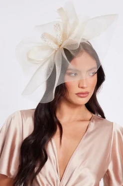 Quiz Embellished Headband Fascinator Champagne Clearance