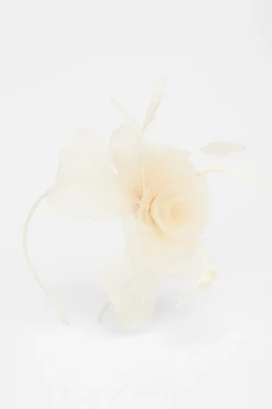 Quiz Flower Headband Fascinator Champagne Clearance